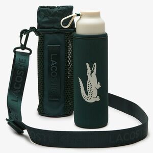 Lacoste Limited Edition Glass Water Bottle and Holder NEW